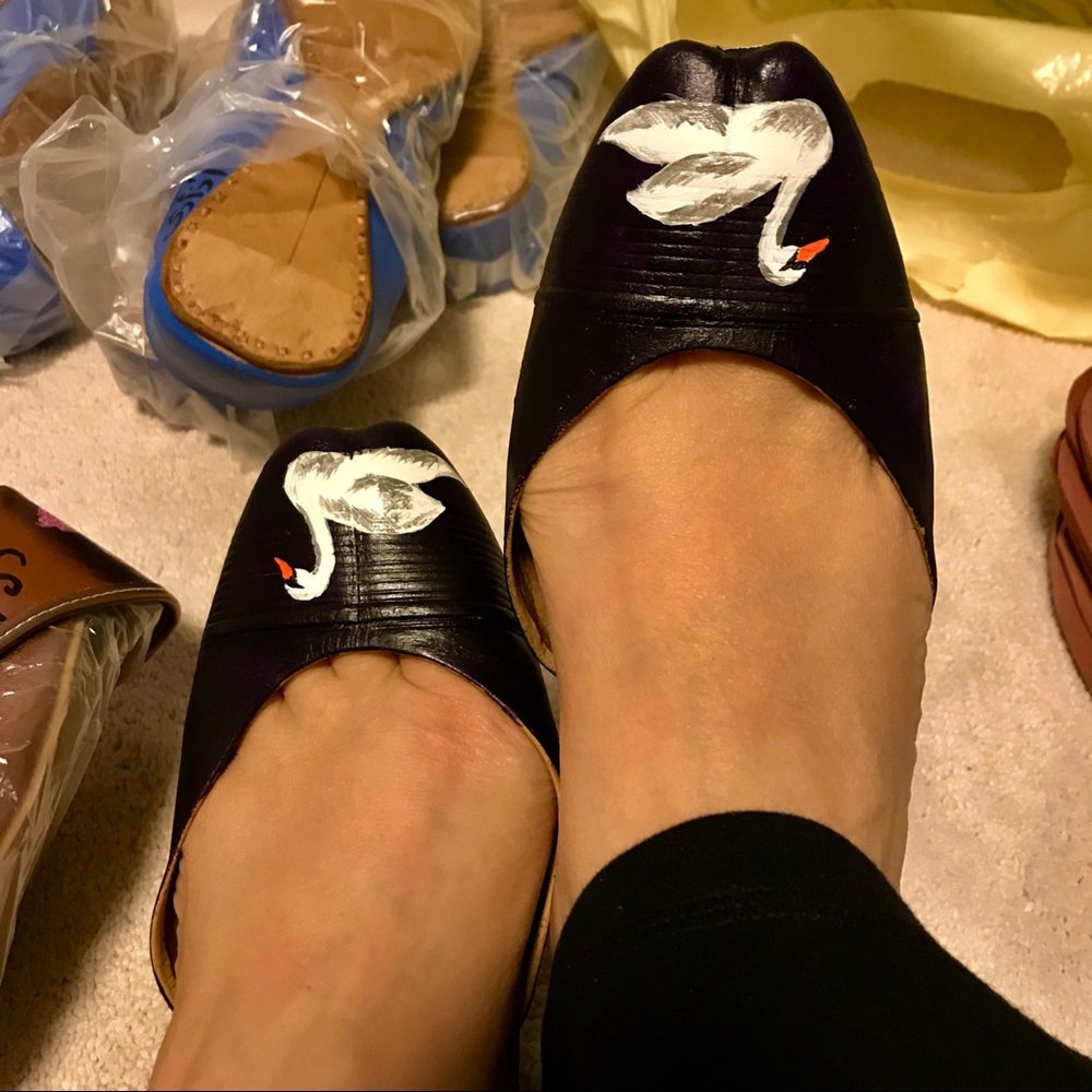 Swan purple leather ballet flats - Picture 3 of 3